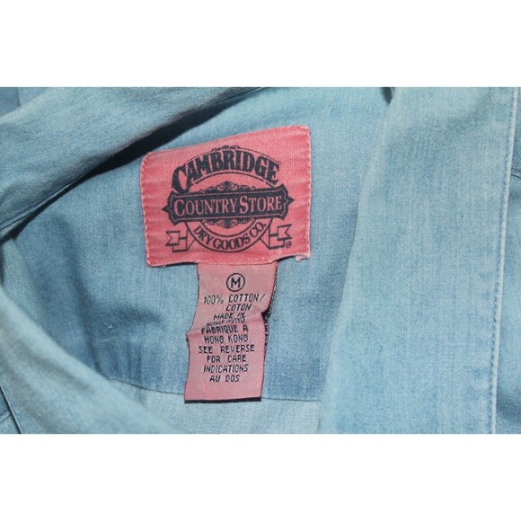 Country Store Women's Size M Button Up Shirt Chambray Embroidered Long Sleeve - Picture 5 of 5